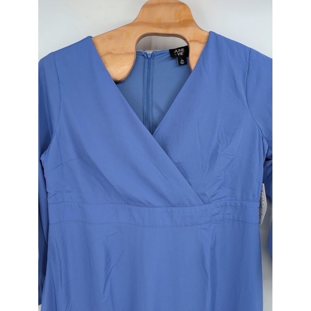NWT June and Vie 1/4 sleeve blue Midi dress Plus‎ size stretch 18/20